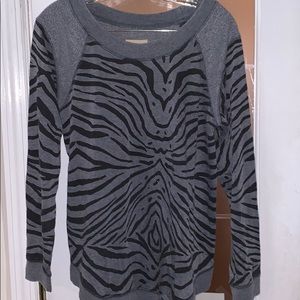 Chaser Crewneck Zebra Pattern Sweatshirt